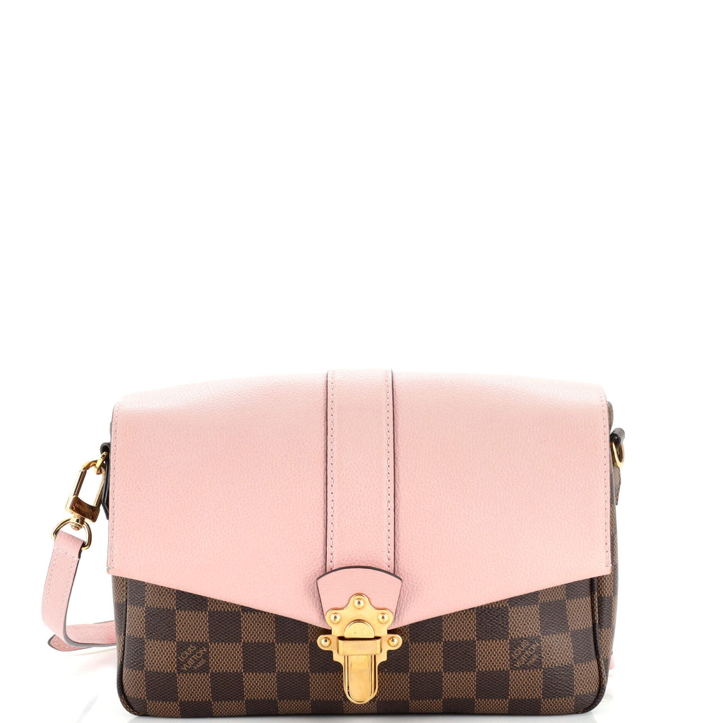 Louis Vuitton Clapton Handbag Damier and Leather PM Brown 23447629