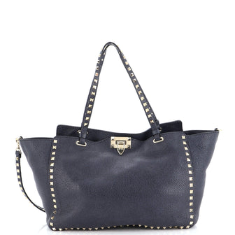 Valentino Garavani Rockstud Tote Pebbled Leather Medium