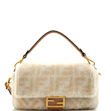 Fendi Baguette NM Bag Zucca Shearling Medium