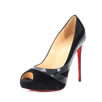 Christian Louboutin Women's Youlapeep Pumps Patent and Suede 120
