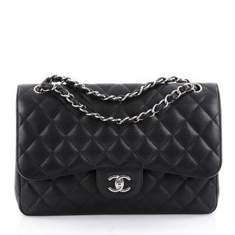 Chanel Classic Double Flap Bag Quilted Caviar Jumbo 2345101