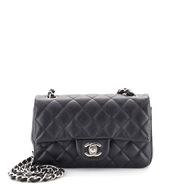 Chanel Classic Single Flap Bag Quilted Caviar Mini