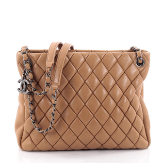 Chanel New Bubble Tote Quilted Calfskin Small Brown 2345701