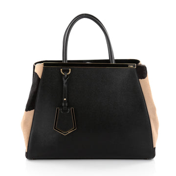 Fendi 2Jours Handbag Pony Hair and Leather Medium Black 2345803