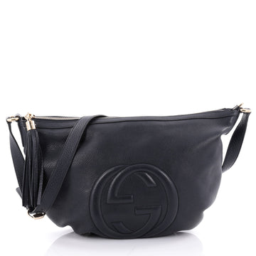 Gucci Soho Messenger Bag Leather Medium Blue 2345901