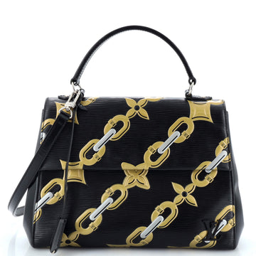 Louis Vuitton Cluny Top Handle Bag Chain Flower Print Epi Leather MM