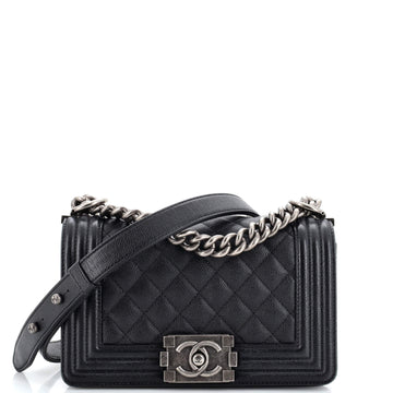 Chanel Boy Flap Bag Quilted Caviar Small