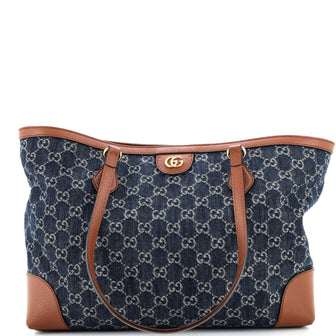 Gucci Ophidia Shopping Tote GG Denim Medium