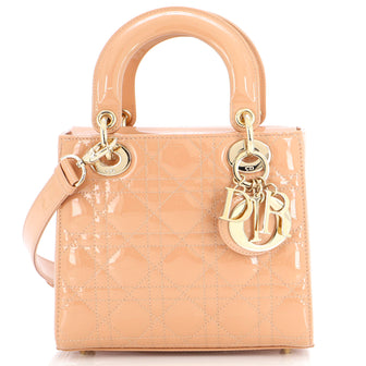Christian Dior Lady Dior Bag Cannage Quilt Patent Small