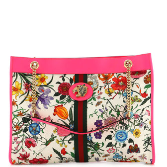 Gucci Rajah Chain Tote Flora Canvas Large