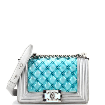 Chanel Boy Flap Bag Quilted Holographic PVC Small