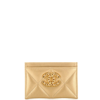 Chanel 19 Card Holder Quilted Leather