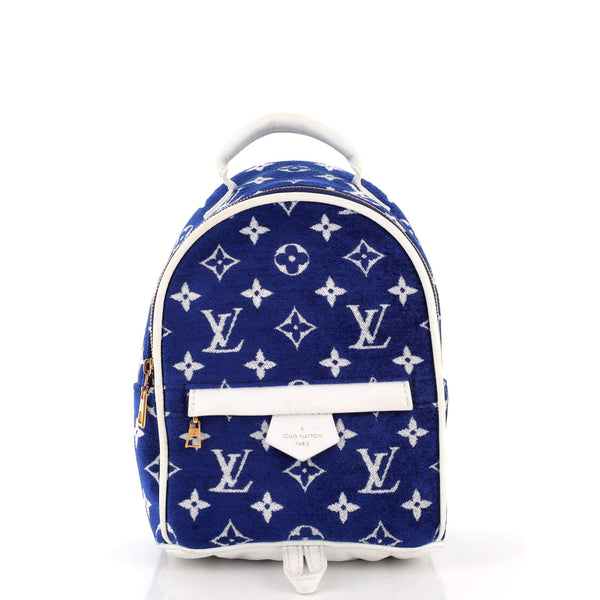Louis Vuitton Palm Springs Backpack LV Match Monogram Jacquard Velvet Mini  Blue 2337101
