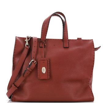 Fendi Selleria Business Convertible Tote Leather Large