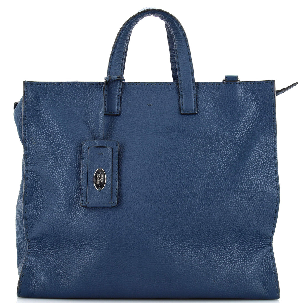 Fendi Selleria Business Convertible Tote Leather Large Blue 2347225