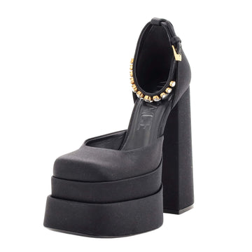 Versace Women's Medusa Aevitas Platform Pumps Satin with Crystals
