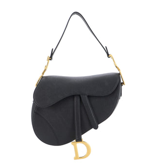 Christian Dior Saddle Handbag Leather Medium