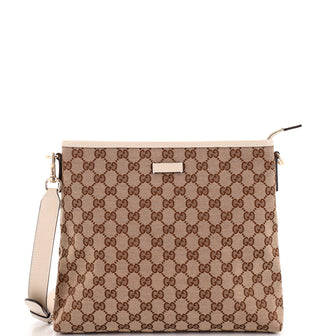 Gucci Flat Messenger Bag GG Canvas Medium