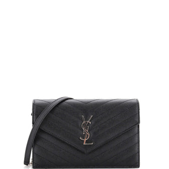 Saint Laurent Monogram Wallet on Chain - Black