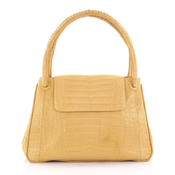 Nancy Gonzalez Top Handle Flap Bag Crocodile Yellow 2348201
