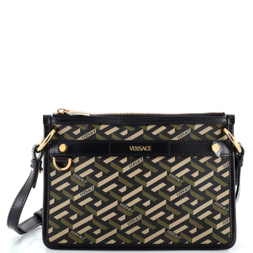 Versace Signature Convertible Pouch Bag (Outlet) La Greca Signature Coated Canvas