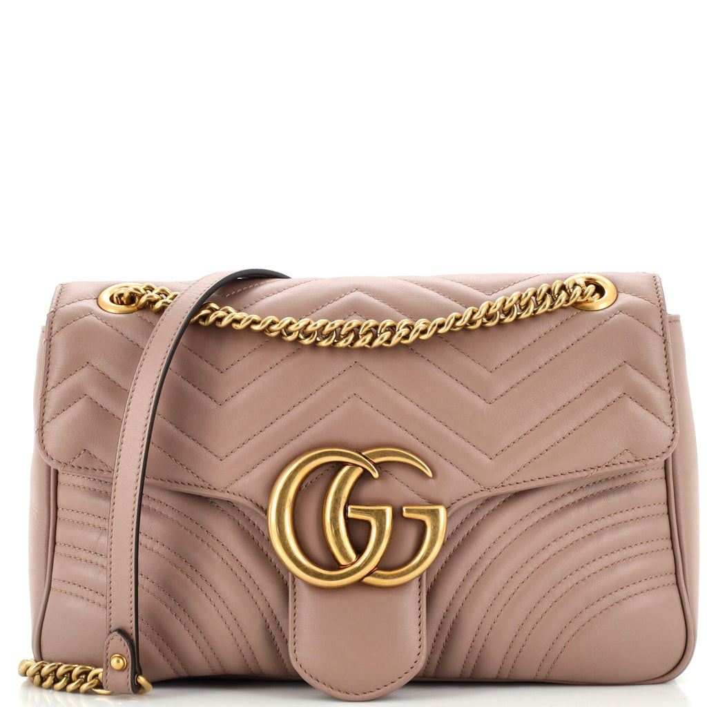 Gucci GG Marmont Flap Bag Matelasse Leather Small Pink 2386721