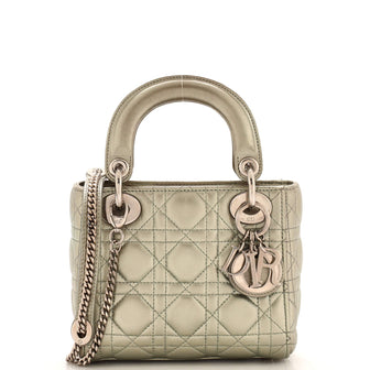 Christian Dior Lady Dior Chain Bag Cannage Quilt Lambskin Mini