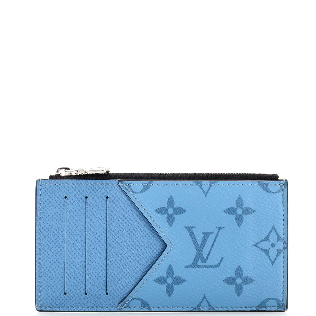 Coin Card Holder Taigarama in Bleu - Small Leather Goods M30270