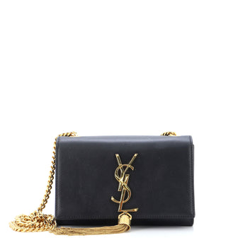 Saint Laurent Classic Monogram Tassel Crossbody Bag Leather Small