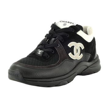 Chanel Women's CC Low-Top Sneakers Leather and Mesh