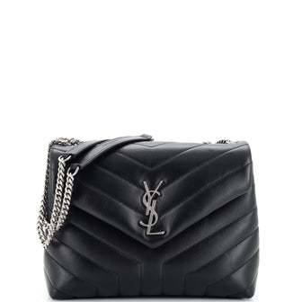 Saint Laurent Loulou Shoulder Bag Matelasse Chevron Leather Small