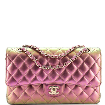 Chanel Classic Double Flap Bag Quilted Iridescent Calfskin Medium Multicolor