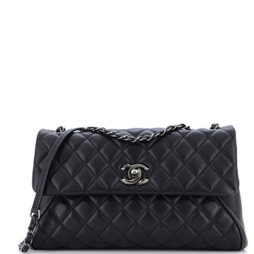 Chanel CC Compartment Flap Bag Quilted Lambskin Large