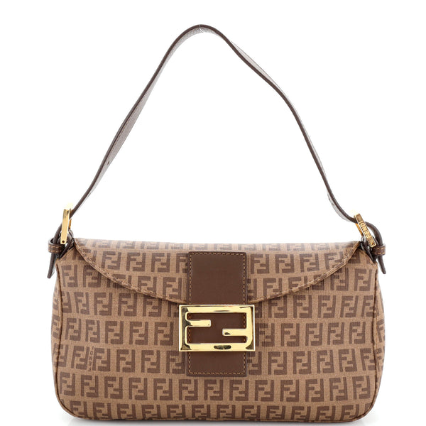 Vintage FENDI Zucchino Laminated Canvas Mini Crossbody Bag at