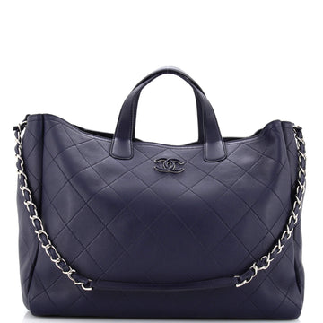 Chanel Covered CC Shopping Tote Stitched Caviar Large