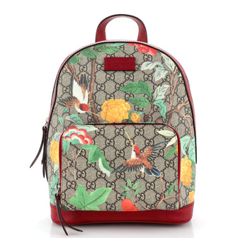 Gucci Zip Pocket Backpack Tian Print GG Coated Canvas Small