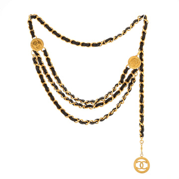 Chanel Vintage Multi-Chain Medallion Belt Metal and Leather