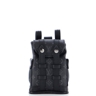 Louis Vuitton Monogram Eclipse Backpack Bag Charm - Black