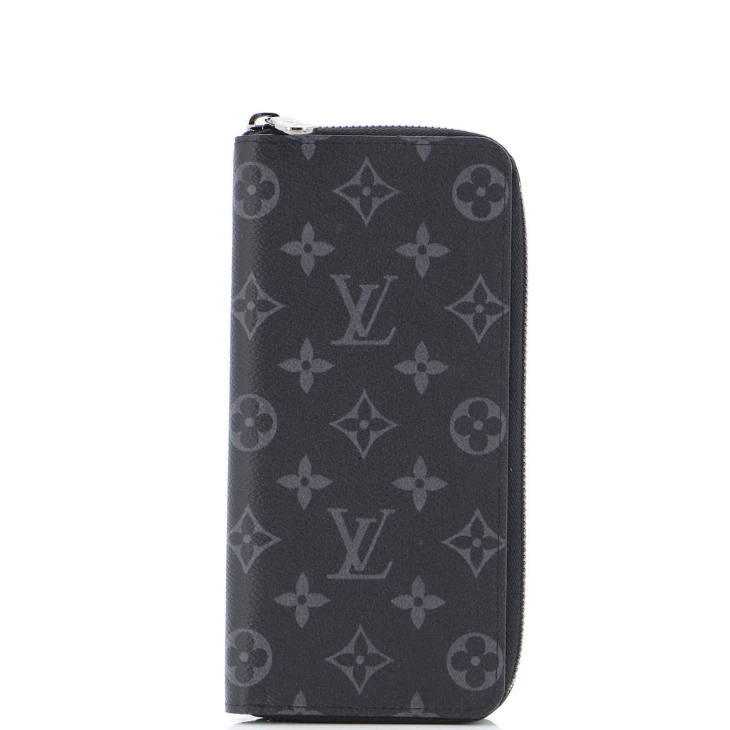 Louis Vuitton Vertical Zippy Wallet Monogram Eclipse Black/Gray in