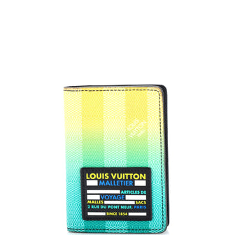 Louis Vuitton Pocket Organizer Damier Stripes Coated Canvas Green 23496780