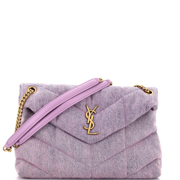 Saint Laurent Loulou Puffer Shoulder Bag Quilted Vintage Denim Medium