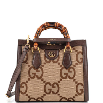 Gucci Diana NM Bamboo Handle Tote Jumbo GG Canvas Small