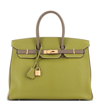 Hermes, Bags, Hermes Birkin Handbag Vert Cypress Chevre Mysore With Gold  Hardware 3 Green