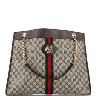 Gucci Rajah Chain Tote GG Coated Canvas Large