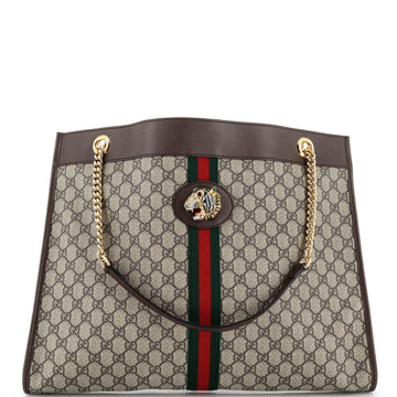 Gucci Rajah Chain Tote GG Coated Canvas Large