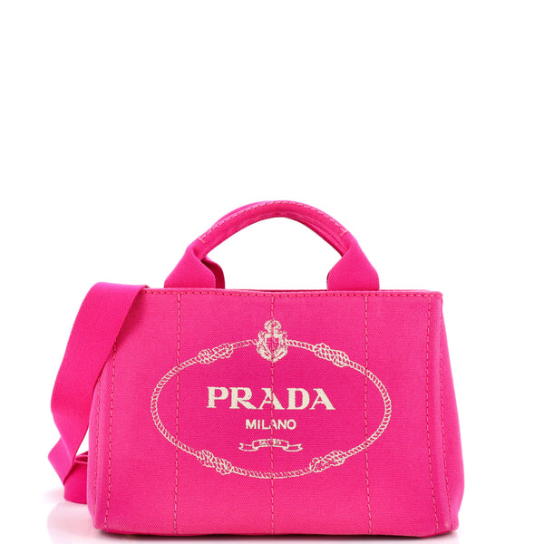 Prada, Bags, Prada Canapa Tote Pink Small