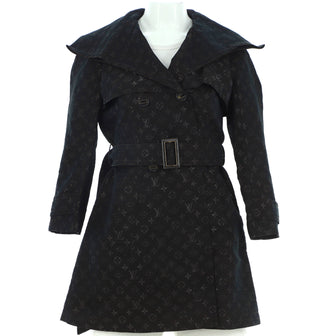 Louis Vuitton Women's Double Breasted Trench Coat Monogram Polyester