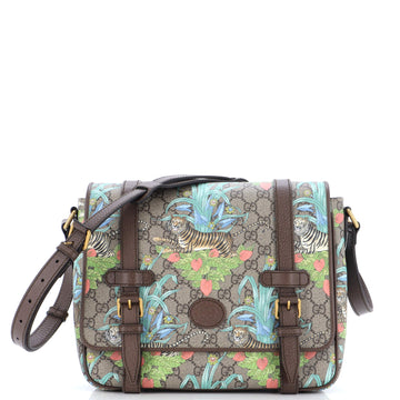 Gucci Interlocking G Patch Messenger Bag Printed GG Coated Canvas Medium