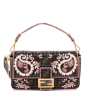 Fendi Baguette NM Bag Embroidered Zucca Canvas Medium
