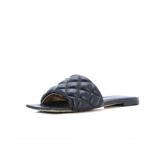 Bottega Veneta Women's Rubber Lido Flat Sandals Quilted Embossed Leather